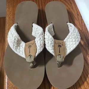 Eliza B Natural Macrame Sandal, sz 7